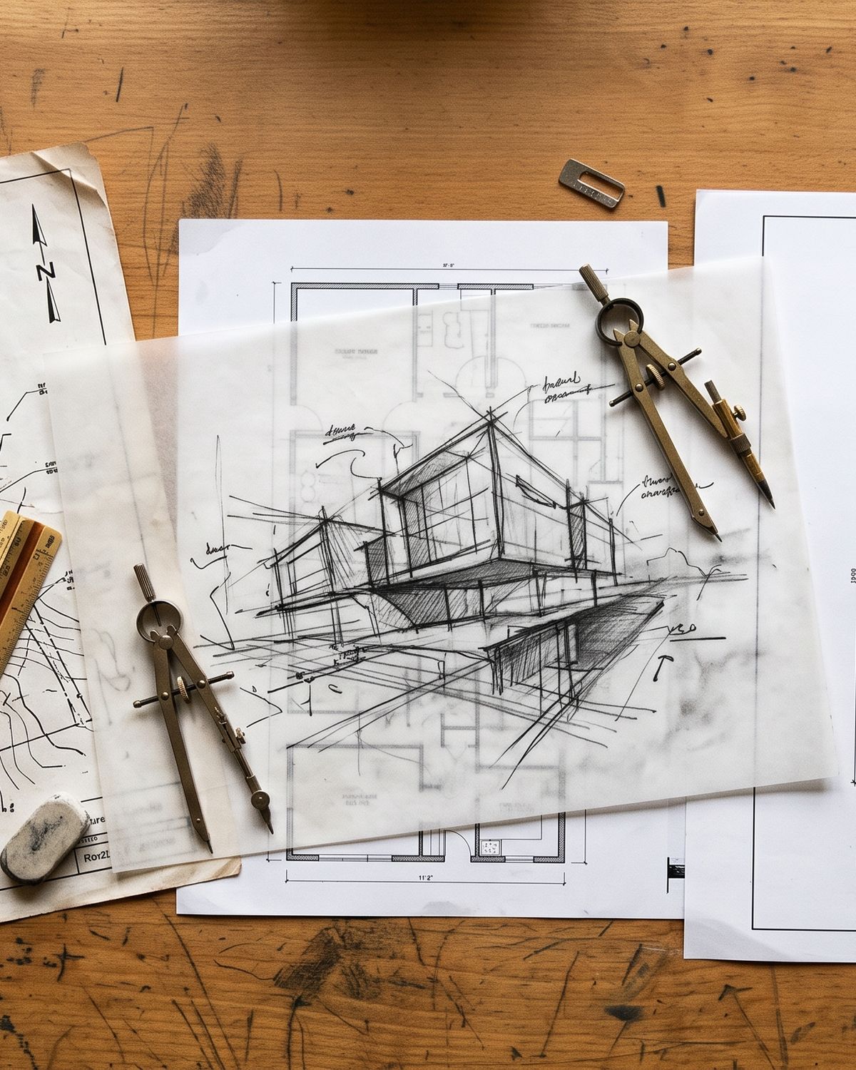 Architectural design workflow from site survey through construction documentation